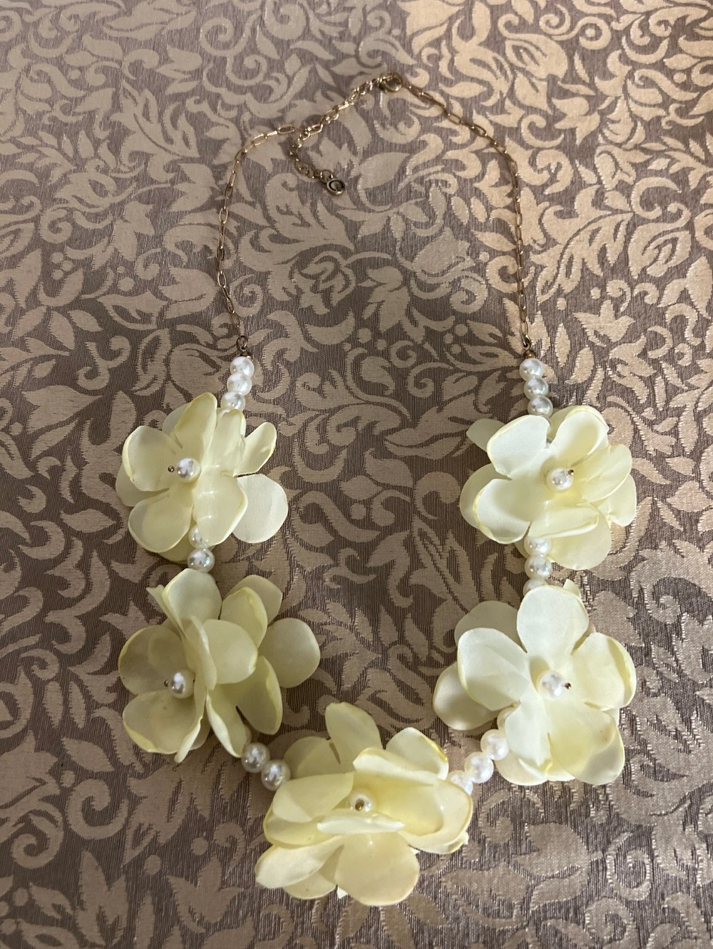 Cato C1946 Floral Flower Necklace Faux Pearl Spring Summer Fashion Accessories
